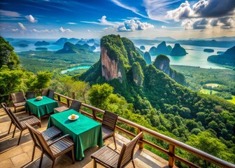Krabi Thailand Khaothong Hill Stunning Panoramic Sea Viewpoint February 2024