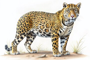 Learn to Draw a Jaguar: Easy Step-by-Step Guide with Copy Space for Text