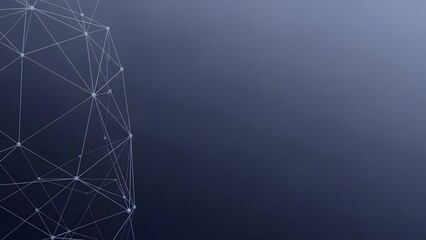 Abstract Geometric Network Connection on Dark Blue Background 2.