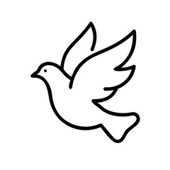 Line drawing of a flying dove in minimalist style  