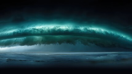 Enchanting Wave Under the Cloud: A captivating capture of a majestic wave gracefully forming beneath a dramatic cloud formation, showcasing nature's artistry in its rawest form. 