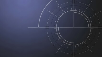 Futuristic HUD Interface with Concentric Circles and Crosshairs on Dark Blue Background.