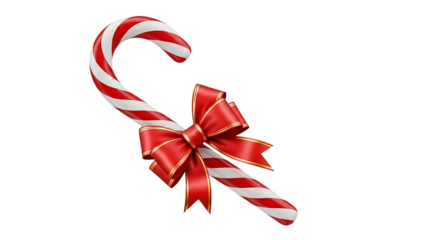 Candy Cane with Red Bow for Christmas Decoration