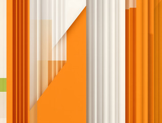 Vibrant orange and white geometric pattern with dynamic shapes and lines