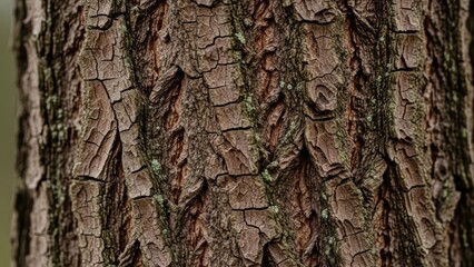 Fototapeta premium Close-up of tree bark with moss