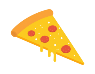 A slice of pizza topped with pepperoni and melted cheese, featuring a golden crust and dripping cheese.