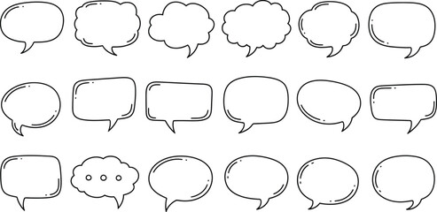 Fototapeta premium Collection of various comic speech bubbles for dialogue and conversation