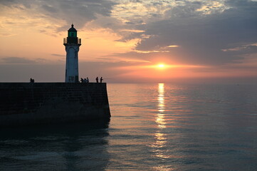 Leuchtturm bei Saint-Valery-en-Caux,  Normandie