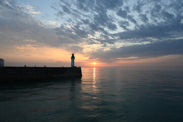 Leuchtturm bei Saint-Valery-en-Caux,  Normandie