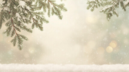 Starlit Winter Forest Scene, Gentle Winter Landscape With Frosted Pine Needles And Shimmering Snow