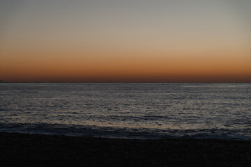 Serene sunrise over Cirali Beach in the morning. Sunrise Over Cirali, Turkey.