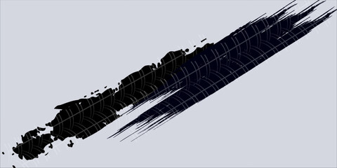 Auto tire tread grunge element. Car and motorcycle tire pattern, wheel tyre tread track. Black tyre print. Vector illustration isolated on white background.