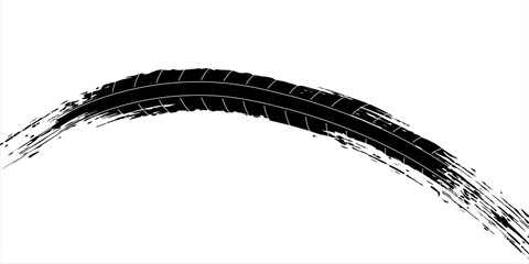 Vector Print Textured Tire Track . Design Element .Bike thread silhouette