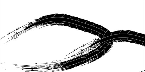 Vector Print Textured Tire Track . Design Element .Bike thread silhouette