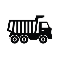 Dump truck silhouette on white background © Halim