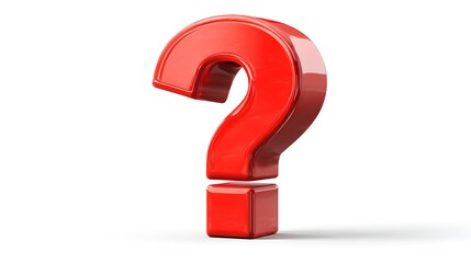 red question mark isolated on white background