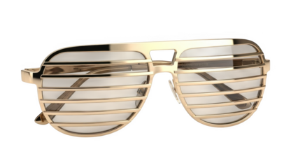 Gold aviator sunglasses with horizontal striped lenses on black background eyewear accessory