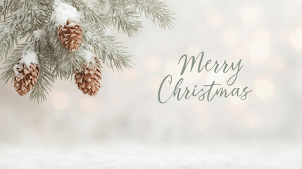 Holiday Card Decoration Inspiration, Seasonal Greeting Card Elements Featuring Snow And Evergreen Details