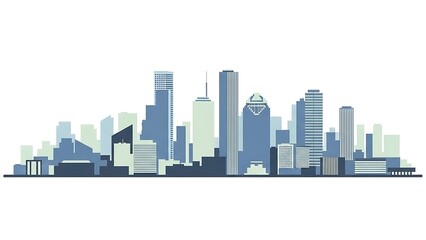 Cityscape silhouette illustration modern buildings in daylight