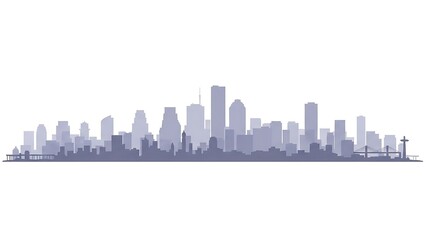Obraz premium Cityscape silhouette modern urban skyline vector illustration