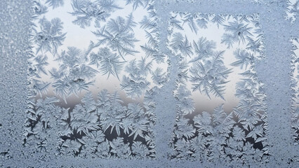 Minimalist Winter Frost Patterns on Glass