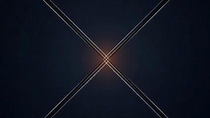 Bright light at the center of intersecting lines against dark background