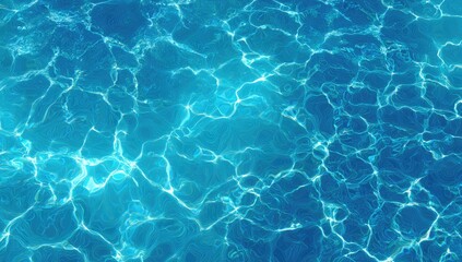 Obraz premium A mesmerizing view of sunlit, turquoise water surface, with shimmering light reflections that create patterns of light and shadow