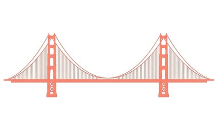 Fototapeta premium Orange bridge illustration on a white background vector design