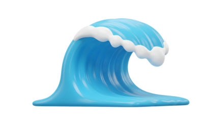 Crashing blue ocean wave with white foam crest