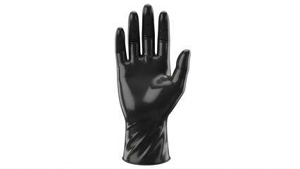 Obraz premium Black protective glove safety equipment designed for industrial cleaning handling and hygiene protection with smooth latex surface isolated studio product image