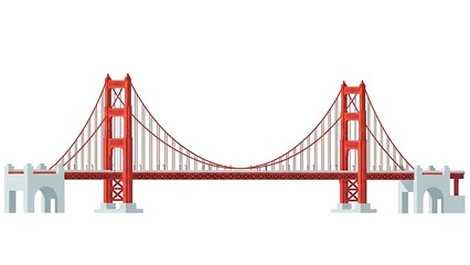 Obraz premium Red bridge illustration against white background