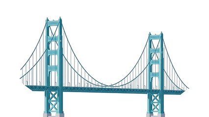 Obraz premium Turquoise bridge illustration isolated on white background