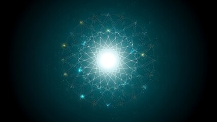 Glowing network structure with central light source
