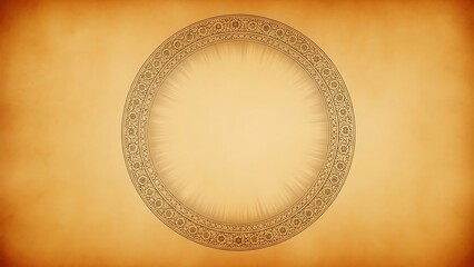 Beautiful vintage circle design with ornate border and floral pattern