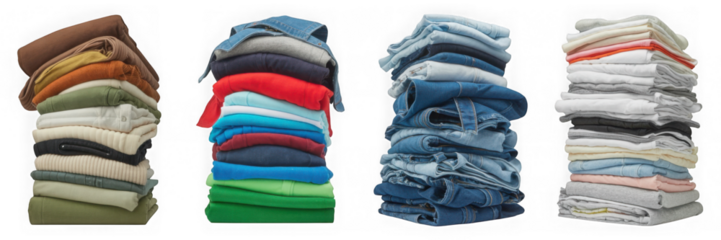 pile of dirty laundry isolated on transparent background.