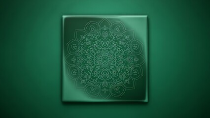 Beautiful green mandala design on a dark background