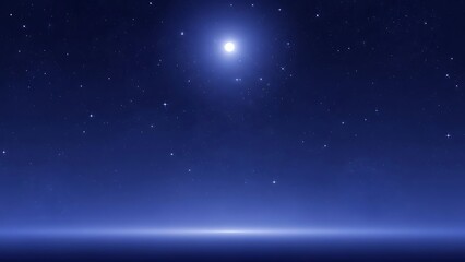 Bright star shining in the dark blue space