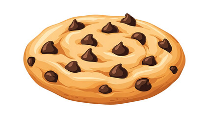 Fototapeta premium A delicious chocolate chip cookie on transparent background