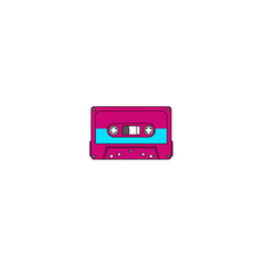 Fototapeta premium Colorful Retro Cassette Tape Illustration Flat Design.