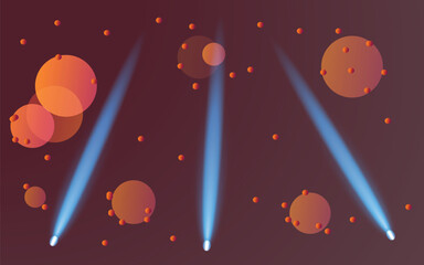 Abstract Stage Light Background With Glowing Bokeh Particles