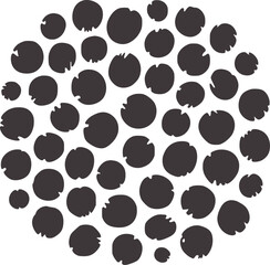 Fototapeta premium Irregular black circular spots white abstract pattern