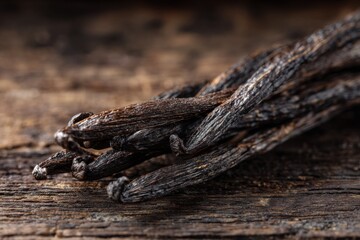Fototapeta premium Macro photography of dried vanilla beans