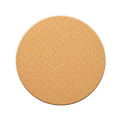 Round cork coaster on black background circle natural material