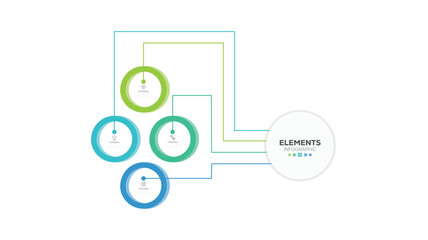 4 elements infographic template for business.