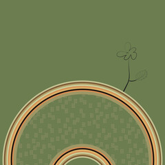 An unusual background with a blank field for your text with an abstract image of the Earth and a plant.