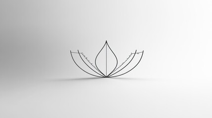 Minimalist, symmetrical, stylized flower graphic