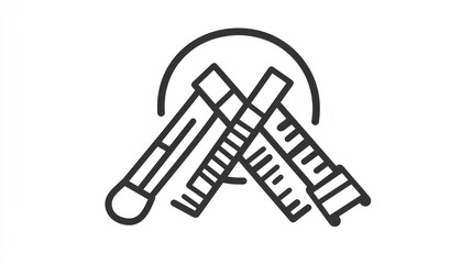 Simple graphic design of intersecting measuring tools, suggesting construction or design