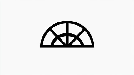 Simple black outline of an arched window or decorative element