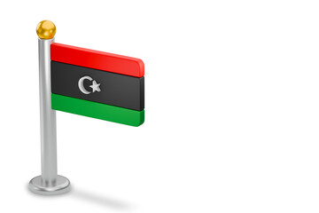 Libyan national flag on a small desk pole