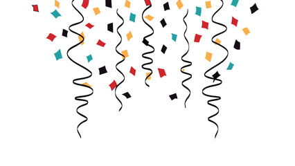 Vibrant Vector Celebration with Confetti and Streamers in a Festive Atmosphere